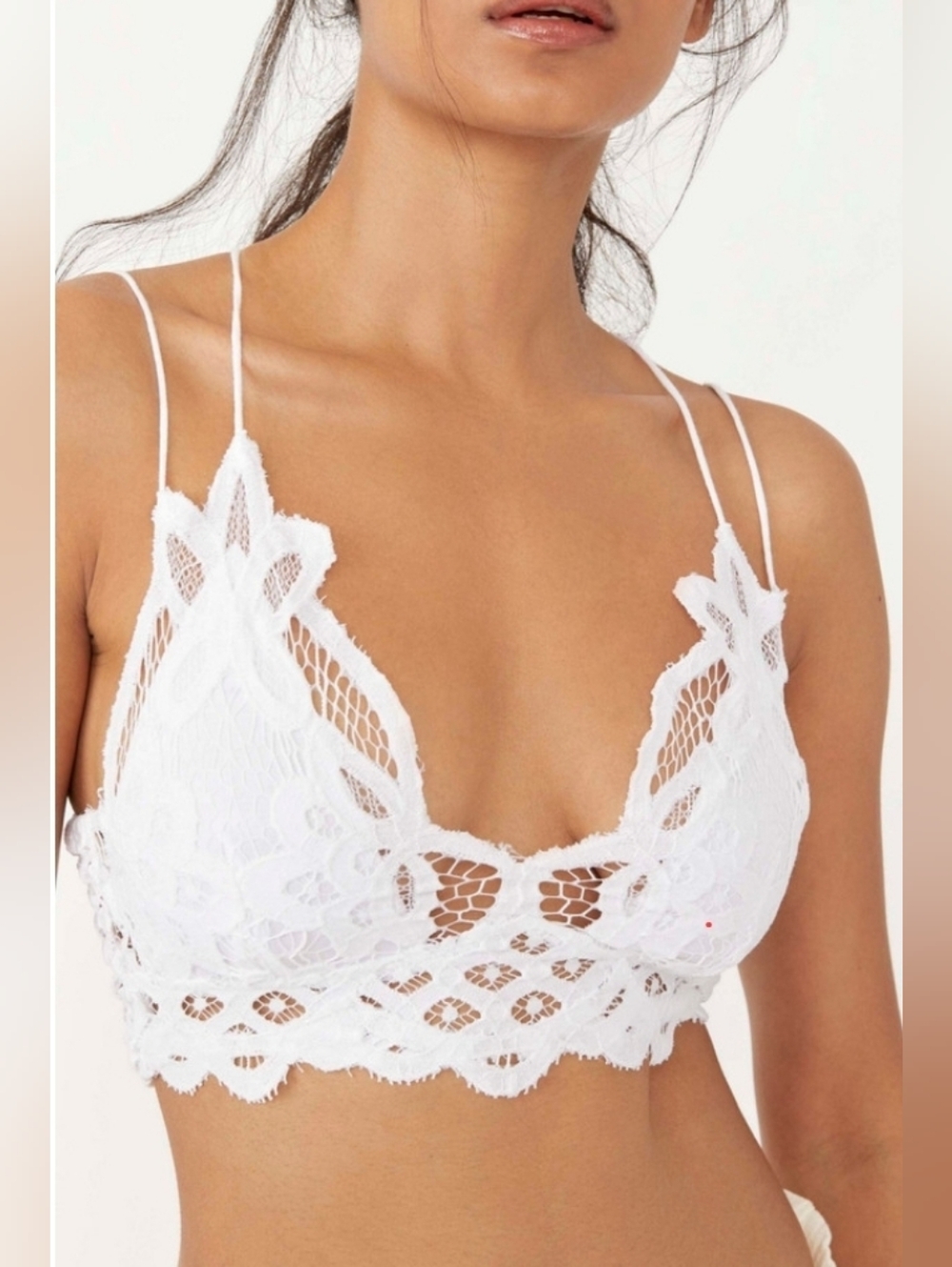 Free People FP One Adella Lace Bralette White Size Large Festival Boho Feminine